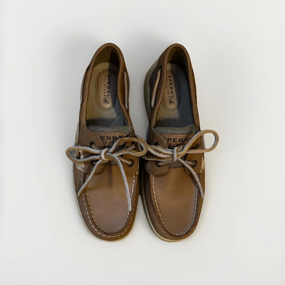 Sperry Top-Siders Leather Women's Boat‎ Shoes In Size 6.5 New Oat And Linen